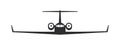 Airplane. Private jet. Airplane silhouette front view. Flight transport symbol. Vector image Royalty Free Stock Photo