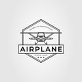 airplane with propeller or amphibious aircraft logo vector illustration design
