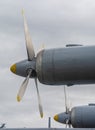 Airplane propeller with four blades . Royalty Free Stock Photo