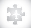 airplane puzzle piece illustration design