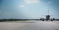 Airplane ready to take off from runway Royalty Free Stock Photo