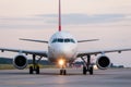 Airplane ready to take off from runway. A big Royalty Free Stock Photo