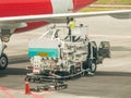 Airplane Refueling After Landing at the Airport Royalty Free Stock Photo