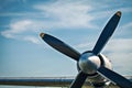 Airplane retro vintage propeller detail Royalty Free Stock Photo