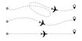 Airplane route dotted lines