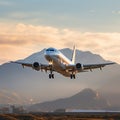 The airplane rumbled down the runway, picking up speed, before gracefully ascending into the heavens above, leaving the airport