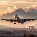 The airplane rumbled down the runway, picking up speed, before gracefully ascending into the heavens above, leaving the airport