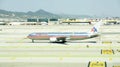 Airplane on the runway of Barcelona Royalty Free Stock Photo