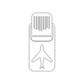 Airplane on Runway icon. Element of Airport for mobile concept and web apps icon. Outline, thin line icon for website design and Royalty Free Stock Photo