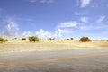 Airplane runway with landscapes views