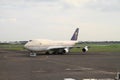 Airplane of Saudia Airlines on airport Royalty Free Stock Photo