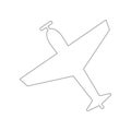 Airplane with screw,plane silhouette icon. Element of Army for mobile concept and web apps icon. Outline, thin line icon for