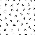 Airplane seamless pattern. Background of planes for travel. Texture of aircrafts for boys. Wallpaper with aviation in air.