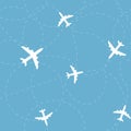 Airplane seamless vector pattern