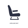 airplane seat icon on white background. Simple element illustration from airport terminal concept