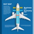 Airplane Seat Map Business Or Economy Class Card