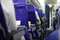 Airplane seats in row Royalty Free Stock Photo