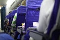 Airplane seats in row Royalty Free Stock Photo