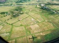 Airplane shadow on a green field Royalty Free Stock Photo