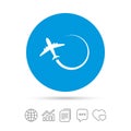 Airplane sign icon. Travel trip symbol. Royalty Free Stock Photo