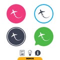 Airplane sign icon. Travel trip symbol. Royalty Free Stock Photo