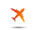 Airplane sign. Plane symbol. Travel icon. Royalty Free Stock Photo