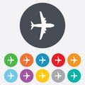 Airplane sign. Plane symbol. Travel icon. Royalty Free Stock Photo