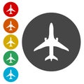 Airplane sign. Plane symbol. Travel icon Royalty Free Stock Photo