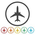 Airplane sign. Plane symbol. Travel icon. Royalty Free Stock Photo