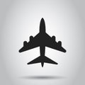 Airplane sign vector icon. Airport plane illustration. Business Royalty Free Stock Photo