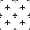 Airplane sign vector icon seamless pattern background. Airport plane illustration. Business concept simple flat pictogram on white Royalty Free Stock Photo