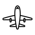 Airplane silhouette. Black aircraft icon.