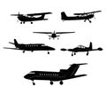 Airplane silhouettes collection