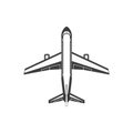 Airplane simple icon.