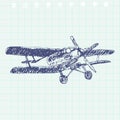 Airplane sketch. Hand drawn illustration for your design