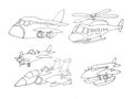 airplane sketches, basic drawings for coloring pictures for children