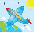 Airplane in the Sky Royalty Free Stock Photo