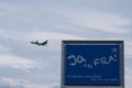 Airplane in the sky among the clouds. Royalty Free Stock Photo