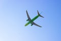 Airplane in the sky Royalty Free Stock Photo