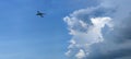Airplane in the sky - Passenger Airliner, aircraft. Airjet Royalty Free Stock Photo