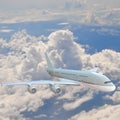 Airplane in the sky - Passenger Airliner / aircraft Royalty Free Stock Photo