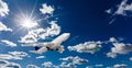 Airplane in the sky - Passenger Airliner. High quality photo