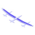 Airplane solar panel icon isometric vector. Energy cell