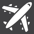 Airplane solid icon, travel transport, aircraft Royalty Free Stock Photo