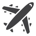 Airplane solid icon, travel transport, aircraft Royalty Free Stock Photo