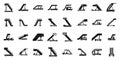 Airplane stairs icons set simple vector. Engine plane