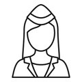 Airplane stewardess icon, outline style