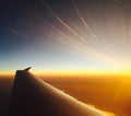 Airplane sunset Royalty Free Stock Photo