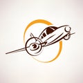 Airplane symbol Royalty Free Stock Photo