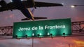 Airplane Take off Jerez de la Frontera during a wonderful sunrise